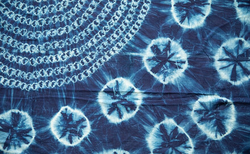 A cotton and indigo textile is shown in an undated photo. It's part of the Mingei International Museum's "Blue Gold" exhibition.