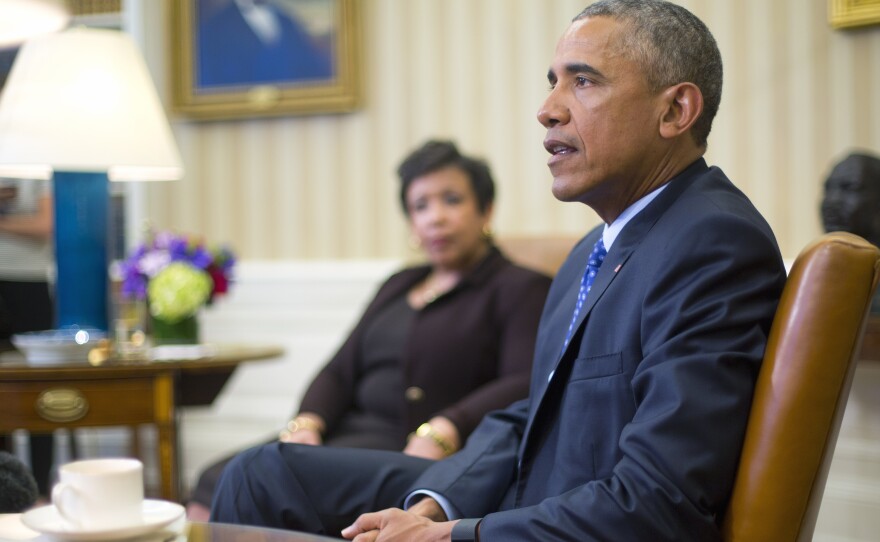 President Obama met with Attorney General Loretta Lynch and law enforcement officials Monday to discuss executive actions the president can take to curb gun violence. The president is also expected to speak about guns Tuesday.