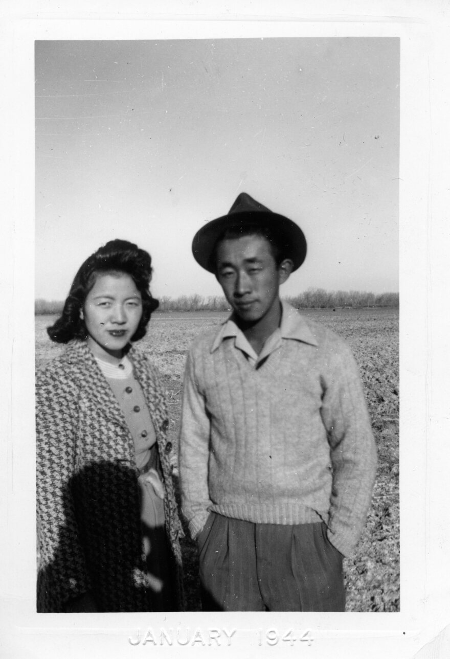 Ichiye (left) and Akiji Ochi are pictured at the Poston Internment camp in Arizona in 1944.