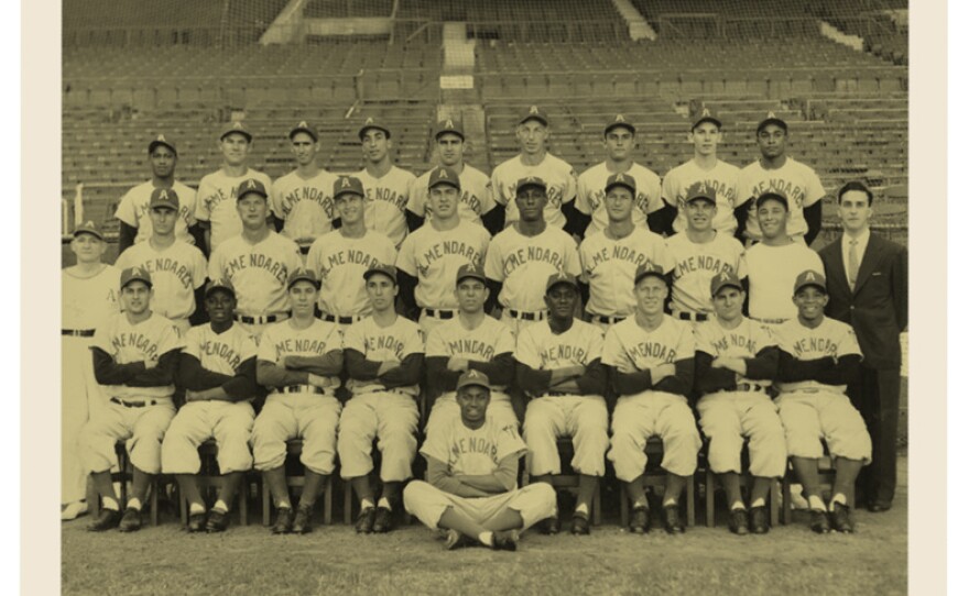 Members of The Almendares baseball team. The Almendares club was one of the oldest and most distinguished baseball teams in the old Cuban League, which existed from 1878 to 1961. 