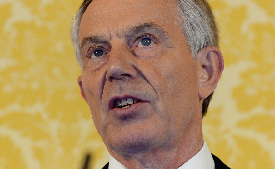 Former British Prime Minister Tony Blair holds a news conference at Admiralty House in London after retired civil servant John Chilcot presented The Iraq Inquiry Report on Wednesday.