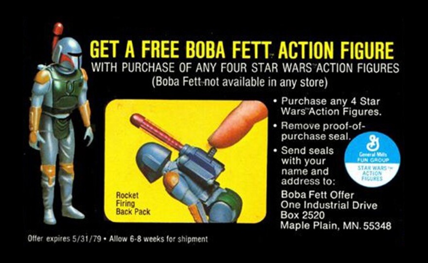 Ad for the Kenner action figure of Boba Fett.