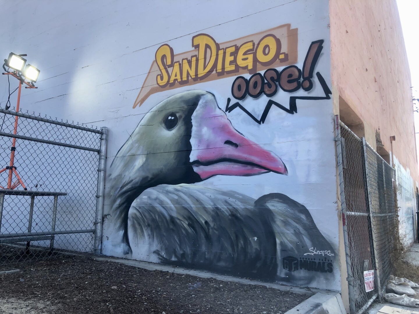 A mural of the "San Diego goose" commemorating the San Diego Padres is shown in Chula Vista, Calif. Oct. 17, 2022.
