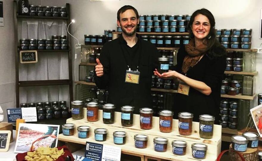 Kern and Heifetz set up shop at Juneau's public market.