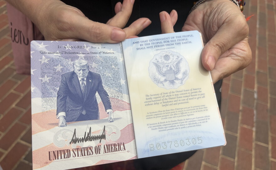 A new U.S. passport features an image of President Trump.