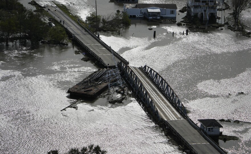 In the immediate aftermath of Hurricane Ida, a barge took out a bridge that divides the towns of Lafitte and Jean Lafitte, La.