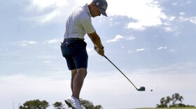 Eric Cole plays his shot from the 12th tee during a practice round of the U.S. Open Golf Championship, Tuesday, June 15, 2021, at Torrey Pines Golf Course in San Diego.