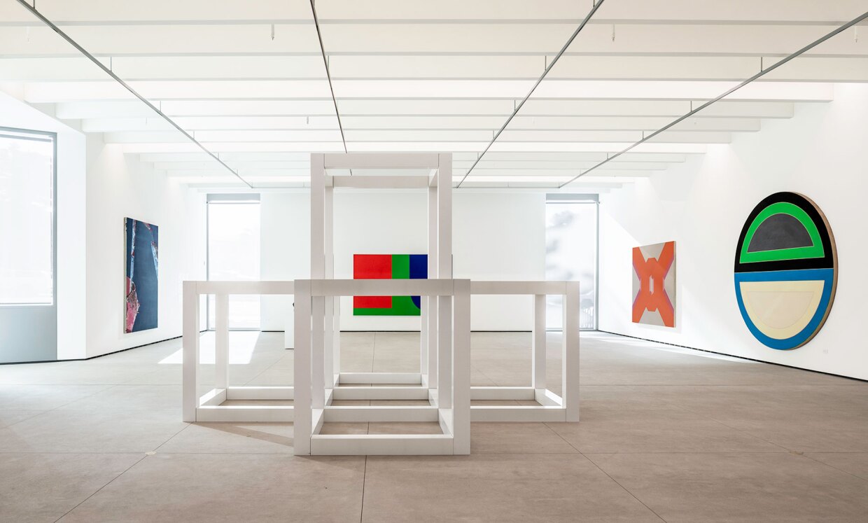 The newly expanded MCASD features quadruple the gallery space for displaying art, like Ellsworth Kelly's 1963 "Red Blue Green" on the far wall and Sol LeWitt's 1976 "Six-Part Modular Cube" in the foreground.<br/> 