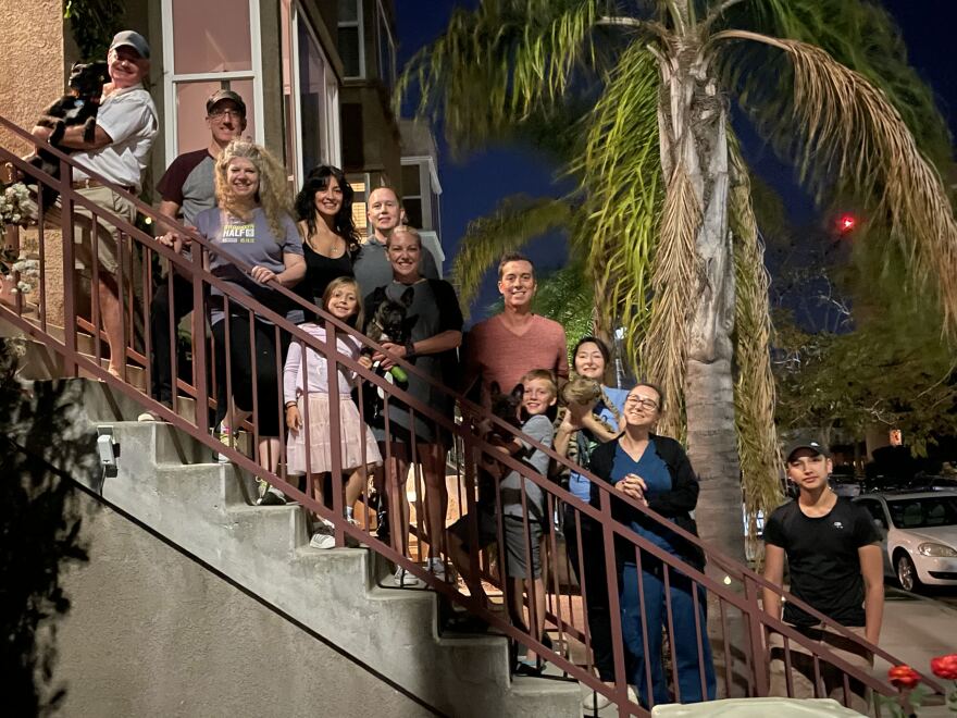 A few of the neighbors who turned into friends during the pandemic in Bankers Hill, March 23, 2022.