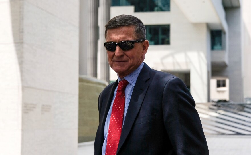 President Trump's former national security adviser, Michael Flynn, leaves the E. Barrett Prettyman U.S. Courthouse in June 2019 in Washington, D.C. An appeals court has ordered a judge to drop the case against him, as the Justice Department has requested.