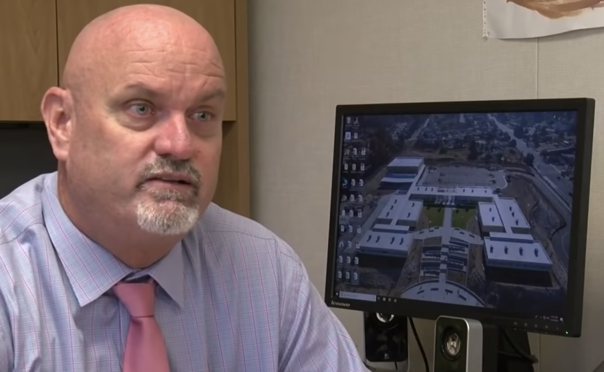Jonathan Dean, former superintendent of the O’Farrell Charter School in Encanto, is shown during an interview with KPBS in 2018.