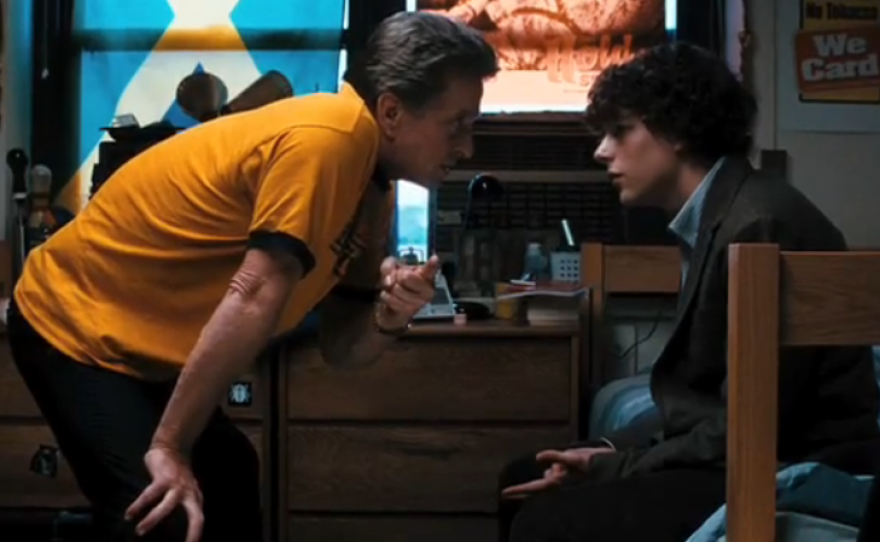 Michael Douglas and Jesse Eisenberg in "Solitary Man"