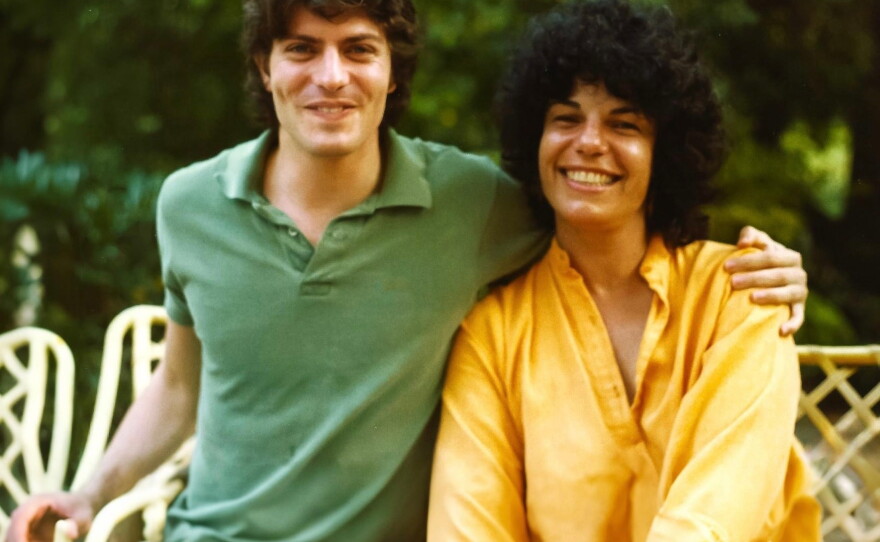 Founding producer of Morning Edition and Weekend Edition Jay Kernis (left) sits with Susan Stamberg in the mid-1970s at a staff party.