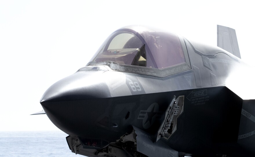 A U.S. Marine Corps F-35B aboard the JS Kaga. Nov. 6, 2024.