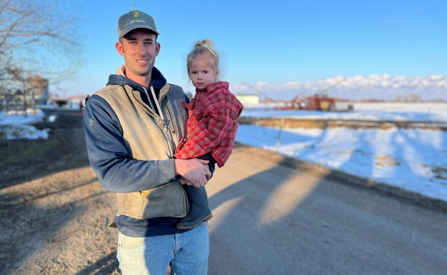 Todd Pearce's family grows alfalfa to feed their dairy cows that produce cheese for the company, Organic Valley.