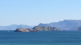 The Sea of Cortez on the eastern side of the Baja California peninsula.