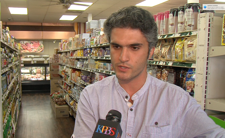 Mohammad Ghaffarian, an Iranian refugee in San Diego, shares his ideas about the nuclear deal with Iran, July 14, 2015.