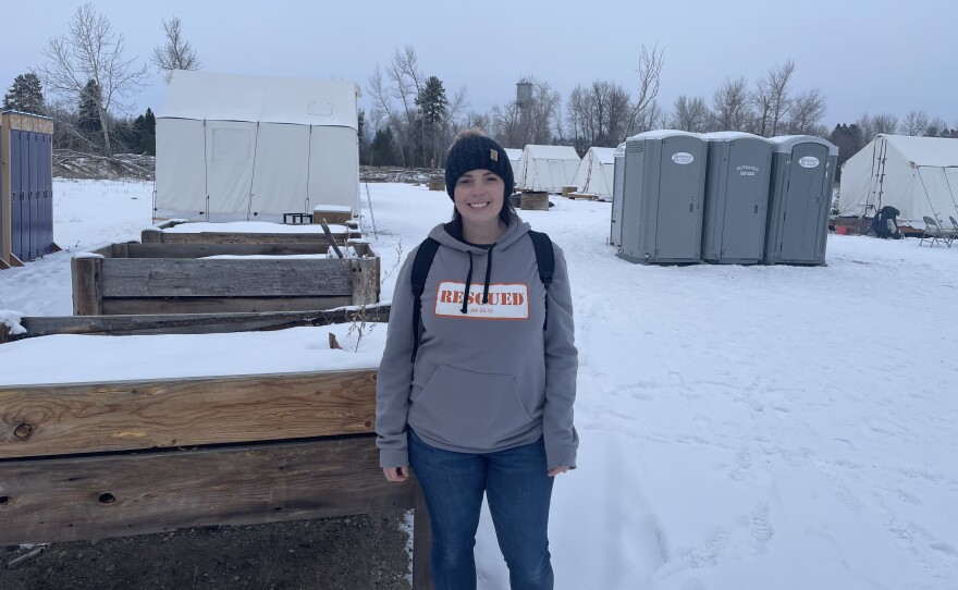 Ashley Corbally, site manager at the Temporary Safe Outdoor Space, says the sanctioned camp is intended to be a temporary solution that could help people in crisis right now.