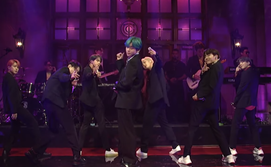 BTS performing live on SNL.