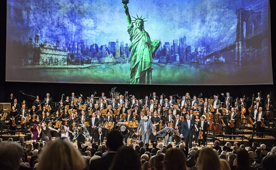 Pacific Symphony performs "Ellis Island: The Dream of America" by composer Peter Boyer at the Renée and Henry Segerstrom Concert Hall, Segerstrom Center for the Arts, Costa Mesa, Calif.