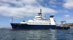 The Sally Ride research vessel heads to its home port in Point Loma, Aug. 26, 2016.