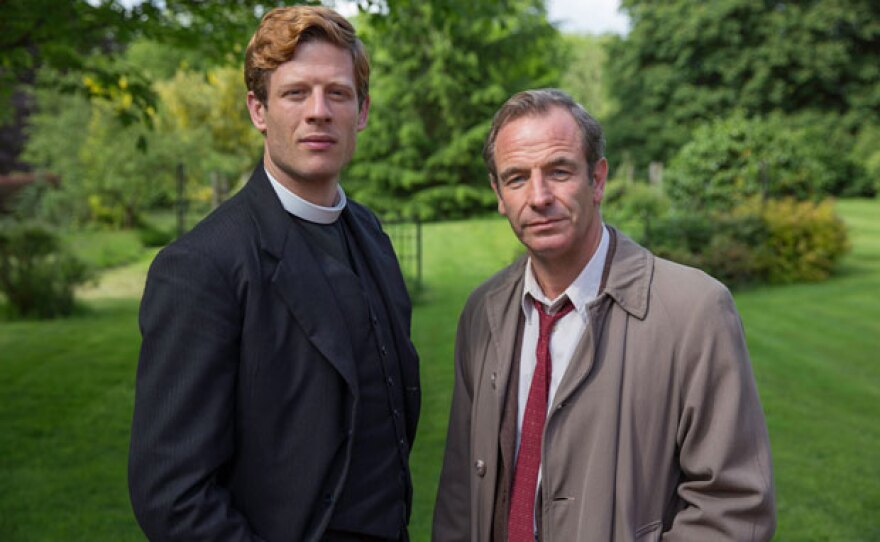 James Norton as Sidney Chambers and Robson Green as Geordie Keating.