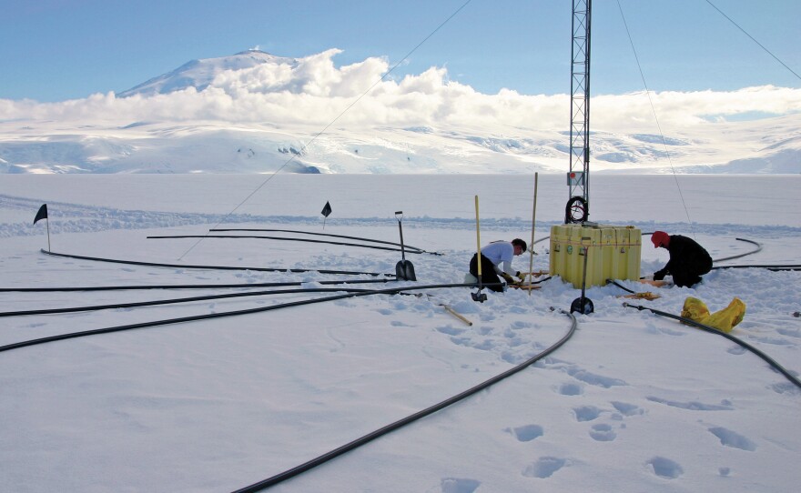 An infrasound station in Antarctica, designed to detect nuclear weapons tests. The Tonga eruption was so powerful that it was picked up on the remote continent.