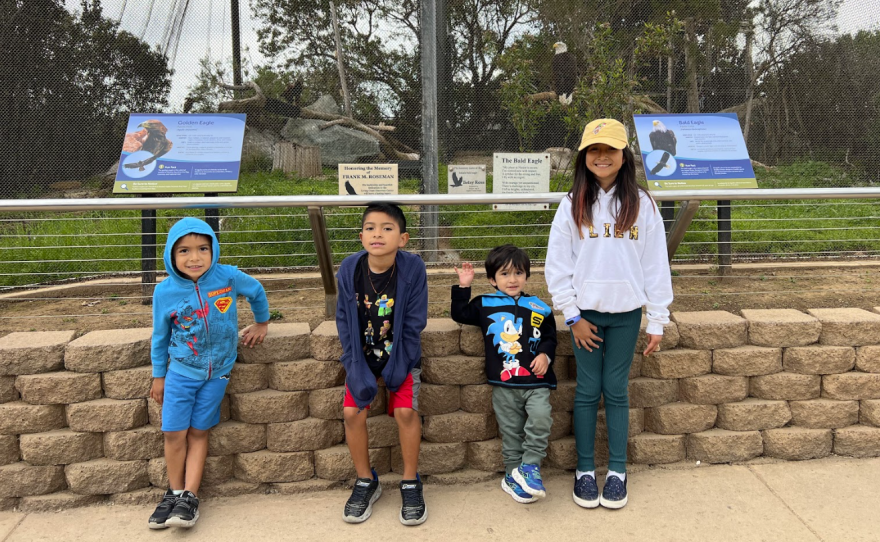 Santiago, Valentin, Leonardo and Isabella Romero visit the San Diego Zoo in this undated photo.