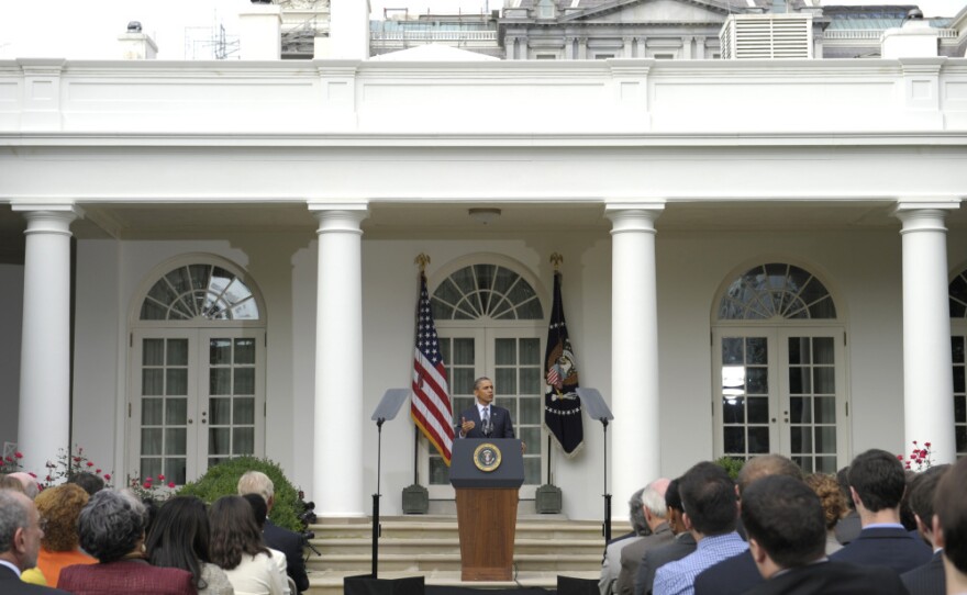 President Obama gives a White House Rose Garden speech on his deficit reduction plan. Sept. 19, 2011.