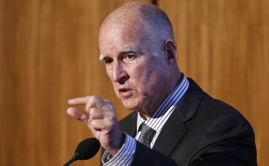 Gov. Jerry Brown speaks at UC San Diego, Oct. 27, 2015.