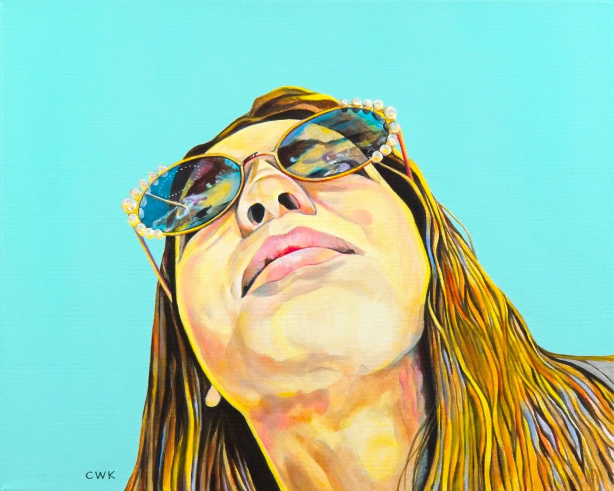 "Kissed by the California Sun" is an oil painting by Cecilia Wong Kaiser, on view through Feb. 5 at BFree Studio.