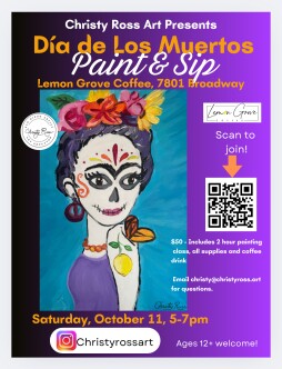 Día de Los Muertos Paint and Sip at Lemon Grove Coffee