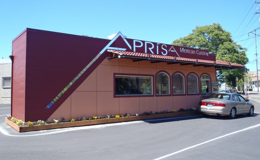 <strong>After:</strong> The cargo container is now home to Aprisa Mexican Cuisine in Portland, Ore.