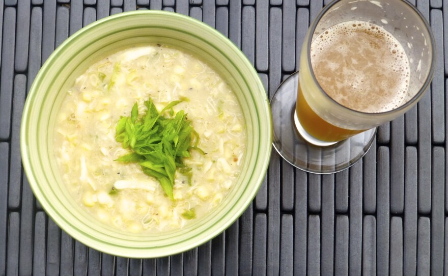 Peter Ogburn's Corn and Crab Chowder with Wheat Beer is adapted from a cookbook by Flying Dog Brewery in Frederick, Md.