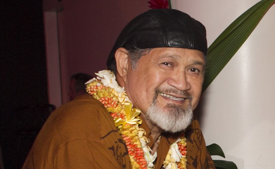 Cyril Pahinui, photographed before the start of a live concert featuring musicians who contributed to the film The Descendants on April 14, 2012 in Honolulu.