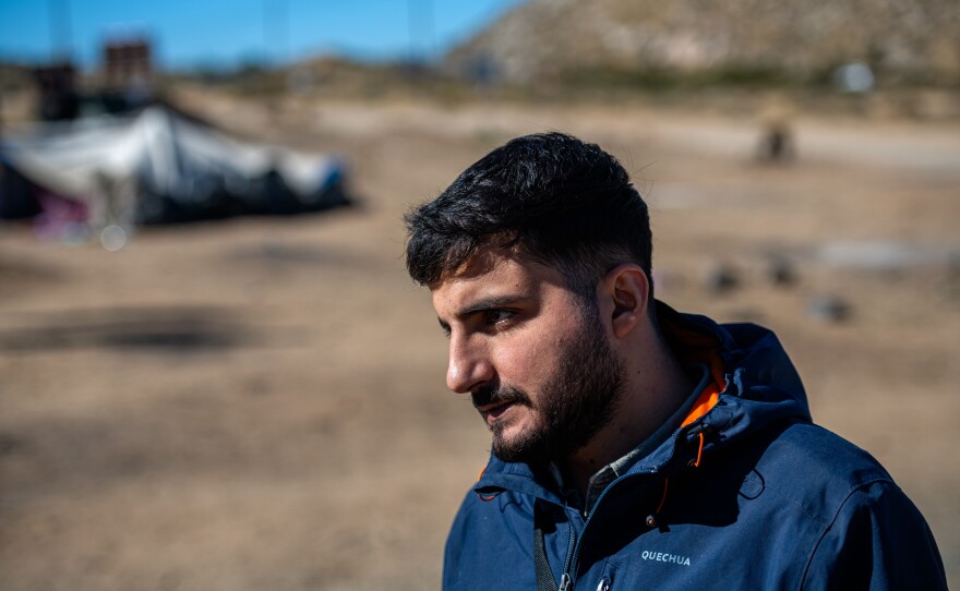 Ramazan Bicer pauses for a moment in Jacumba, Calif., earlier this month after a long journey from Turkey.