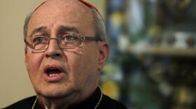 Cardinal Jaime Ortega, shown here at a May 20 news conference in Havana, was among clerics who recently met with Cuban President Raul Castro, who pledged to improve conditions for political prisoners.