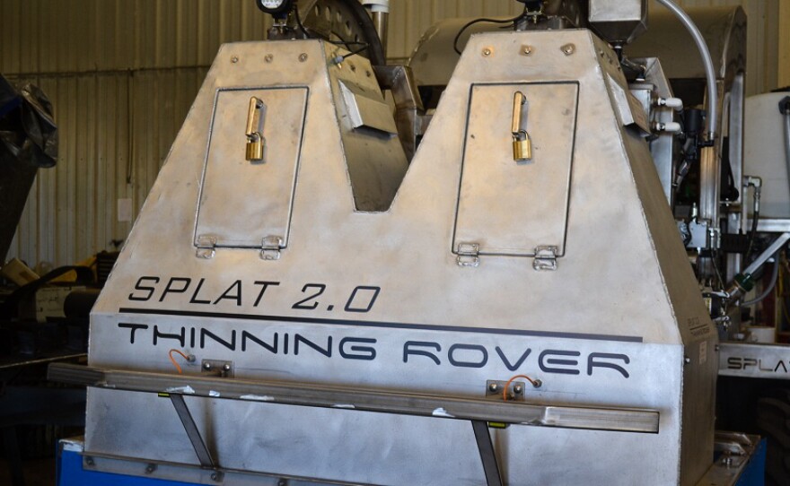 Some people hope that machines like this automated spinach harvester will help farmers deal will less immigrant labor.