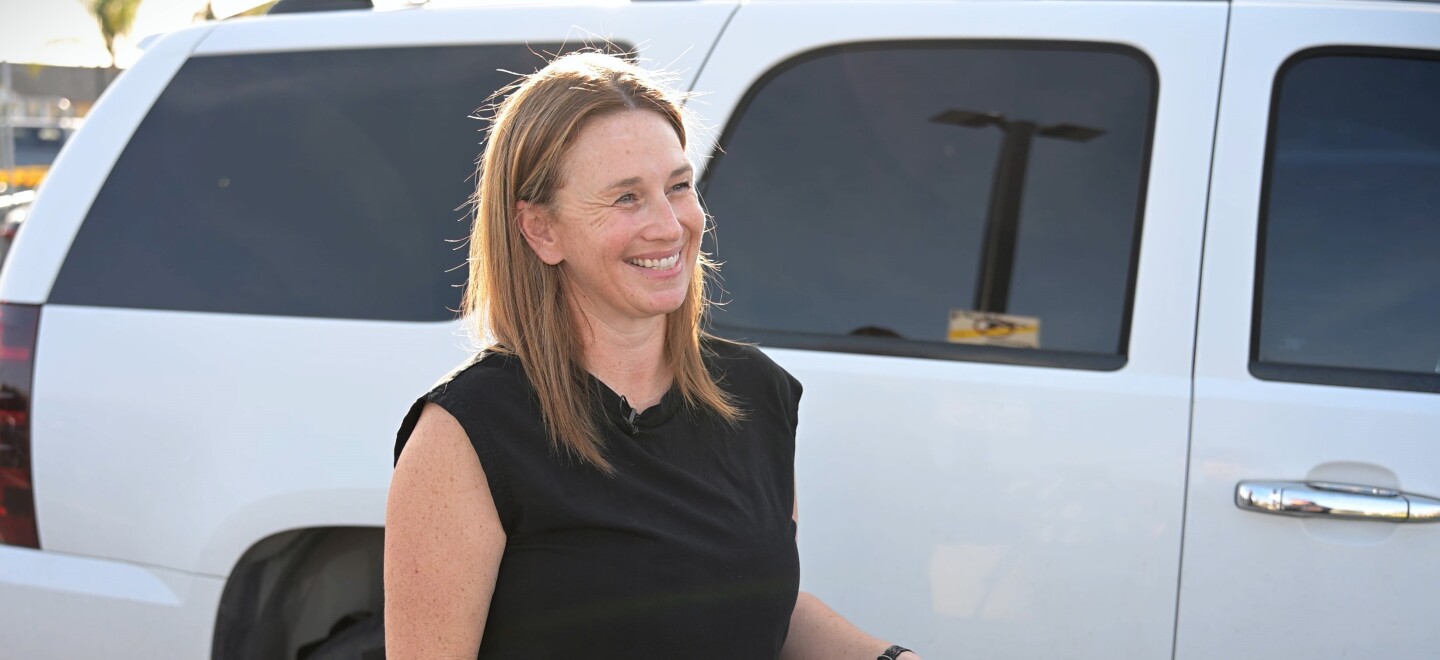 Alli Powell, who documents her grocery shopping trips on her Instagram account called Grocery Getting Girl, prepares to shop at the Food 4 Less in Santee on Friday, Dec. 12, 2025.