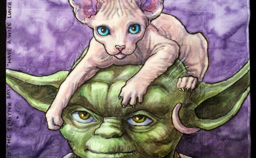 Yoda and the Sphynx say: "Have a wise lunch Chase!"