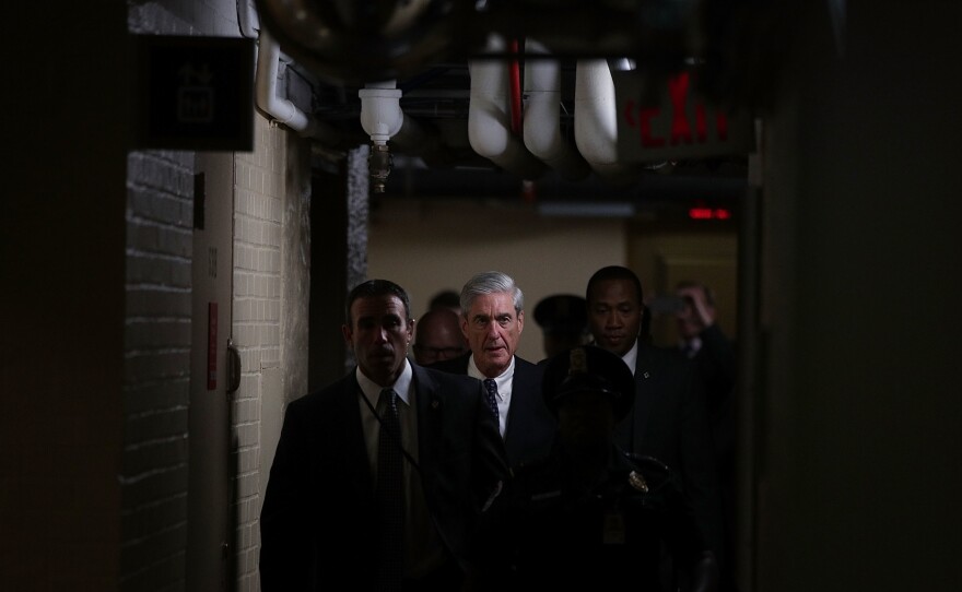 Special counsel Robert Mueller leaves after a closed meeting with members of the Senate Judiciary Committee last June at the Capitol in Washington, D.C.