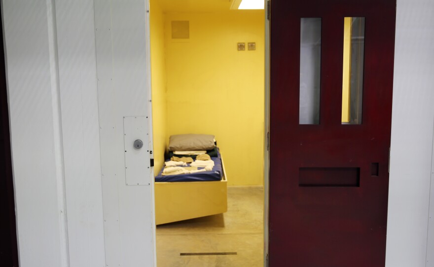 A detainee cell in Camp 6 inside the U.S. detention center at Guantanamo Bay, Cuba in February.