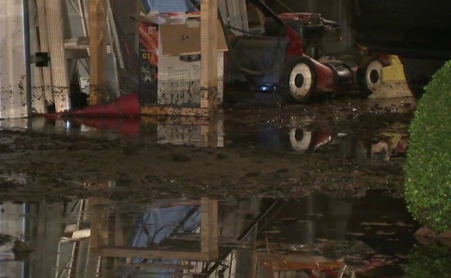 A water main break in Vista flooded a garage, Oct. 16, 2015.