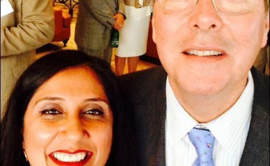 Nisha Desai took a selfie with Jeb Bush, "hopefully the next US President!" her husband, Prashant, tweeted.