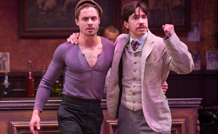 The Old Globe's "Picasso at the Lapin Agile" is one of the shows participating in San Diego Theater Week. Philippe Bowgen (left) and Justin Long are pictured in this February 2017 photo.