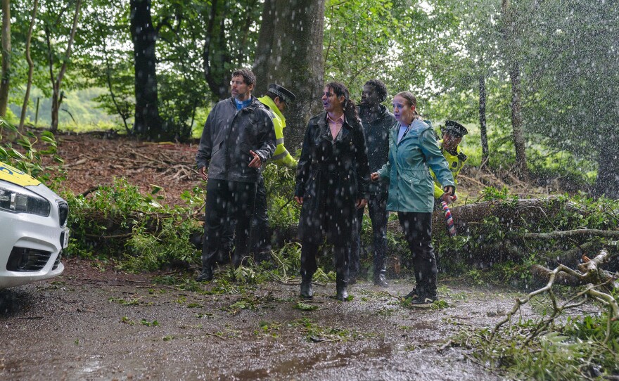 Shown L-R: Rev. Colin Starling (Niall Costigan), DS Tanika Malik (Natalie Dew), DC Jason Kennedy (Tijan Sarr), DC Alice Hackett (Holli Dempsey). Judith sets about creating the perfect trap for the killer and must also grapple with a personal secret from her past. It leads her into a dangerous confrontation as she risks her life to reveal the murderer’s identity, just as a huge storm hits Marlow, cutting her off from her friends and the police.