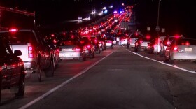 Traffic slowed to a crawl on Interstate 5 south in Oceanside due to a fatal crash, Dec. 29, 2014. 