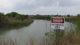 This image of the Rio Grande was taken on the United States side near Brownsville, Texas. The left side of the image is Matamoros, Mexico.