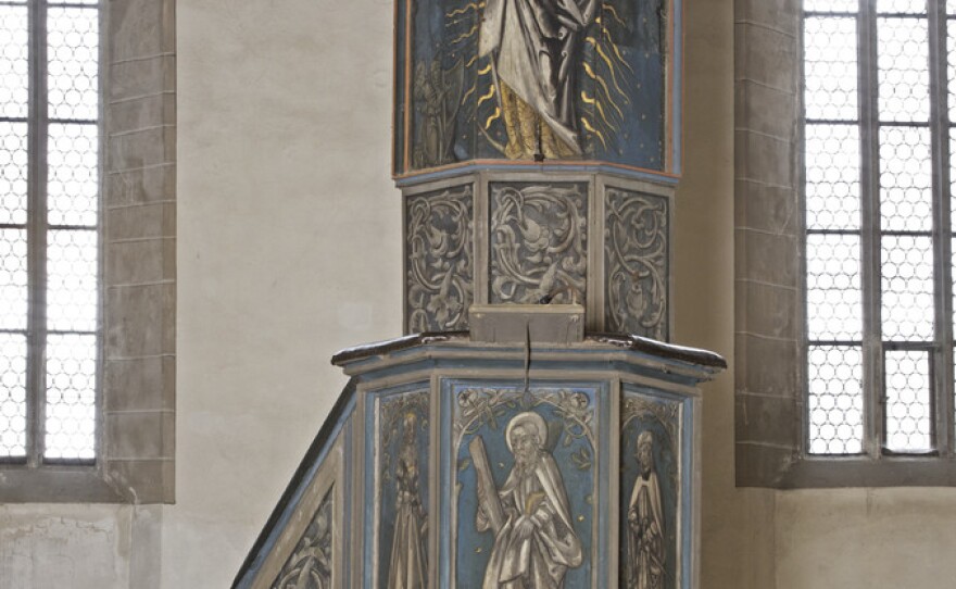 Martin Luther delivered his last sermon in this 16th century pulpit that is on display at the Minneapolis Institute of Art. Luther changed the experience by having the priest stand in a visible place.