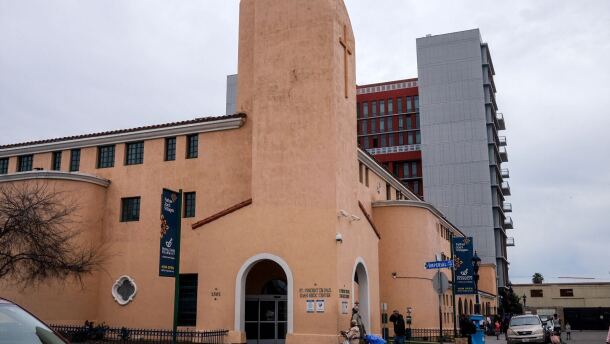 Father Joe's Villages homeless shelter at 1501 Imperial ave. in this Feb. 1, 2021 photo.